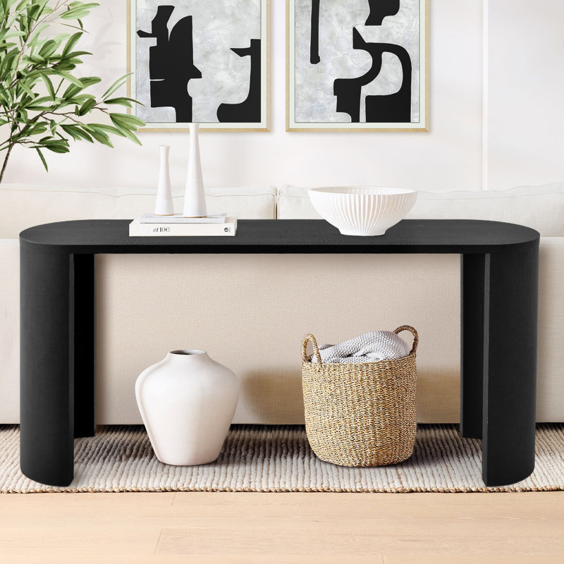 Charkita 60 Console Table Wade Logan Color Black
